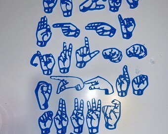 3D printed ASL hand letters
