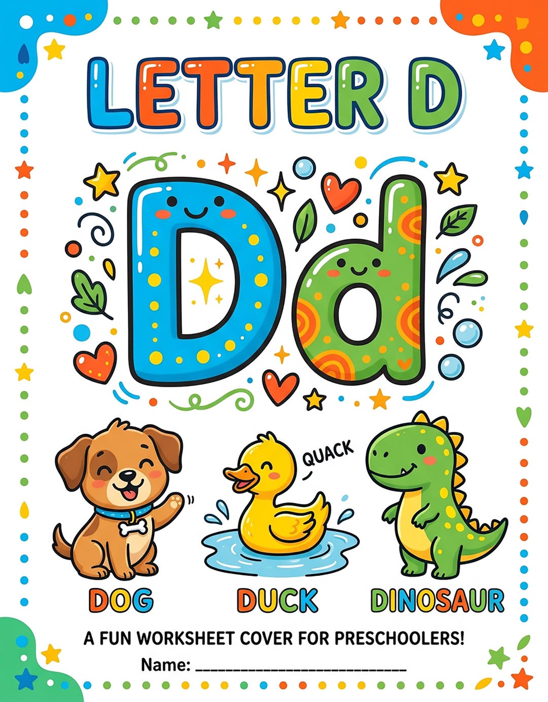 Letter D Worksheets – Preschool Alphabet Activities – Tracing, Coloring ...