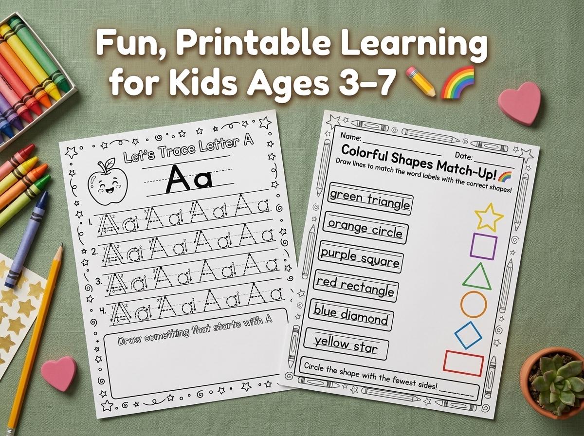 Preschool Pre-k Kindergarten Learning Bundle, 50+ Activity Worksheets ...