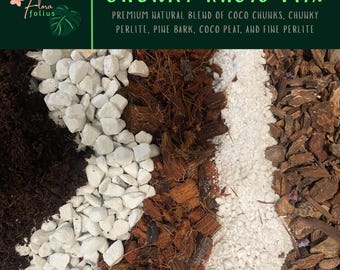 Aroid Mix Chunky Aroid Potting Soil - Monstera Soil Free Mix -  Well Draining Potting Soil for Rare Indoor Plants