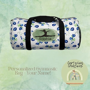 Floral Personalized Gymnastics Duffel Bag - Custom name - Unique gift for gymnasts