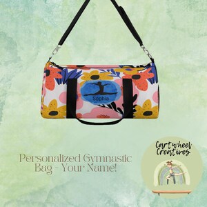 Floral Personalized Gymnastics Duffel Bag - Custom name - Unique gift for gymnasts