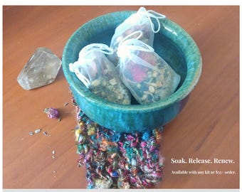 Herbal Bath Tea Trio Add On Ritual Soak Cleansing Protection Abundance Self Care Gift