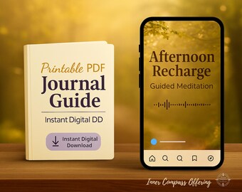 Afternoon Recharge Guided Meditation & Journal | Midday Reset, Stress Relief, Quick Relaxation | 8-Minute Mindfulness PDF