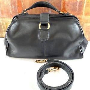 Bolso vintage COACH HUDSON 4113, bolso de doctor con marco azul marino oscuro