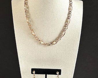 Vintage VAN DELL Cultured Pearl 12K GF Necklace Earring Set