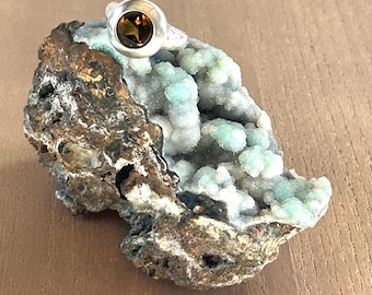 Vintage Smokey Topaz Modern Sterling Ring 7.5