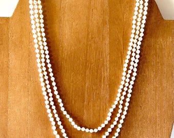 Vintage Real Pearl Necklace 3 Strand Handknotted