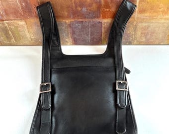 RARE Vintage COACH Slim Hippie Backpack Black Smooth Minamalist Bag 9405