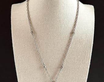 Judith Ripka Enhancer Diamonique Open Bail Pendant on Sterling Silver Station 18” Necklace