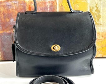 Coach Black Leather & Signature Canvas Satchel #G0785-F10929 With