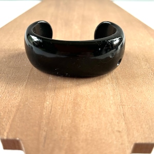 1940's RARE Vintage Black Carved Celluloid Cuff Bracelet