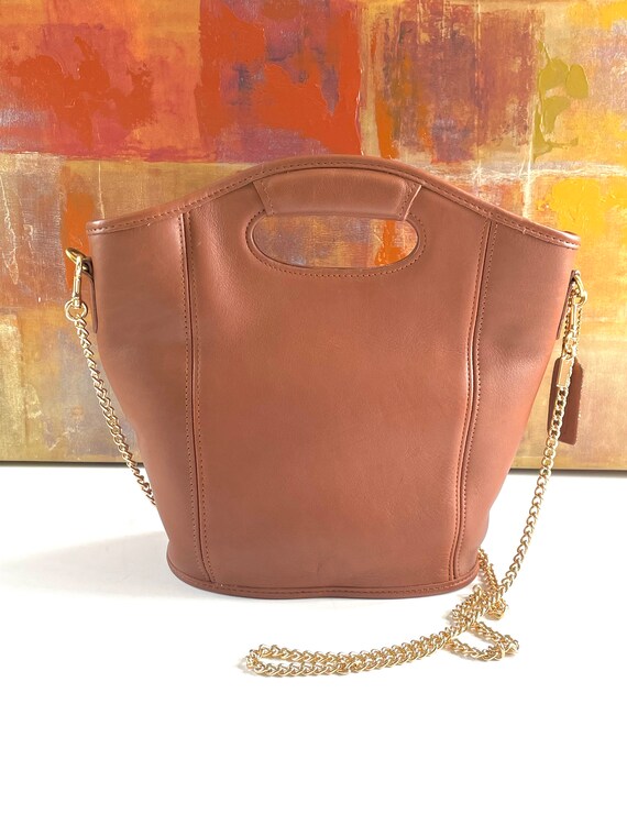 EXC Rare Vintage COACH Shopper Bucket Tote Brown … - image 3