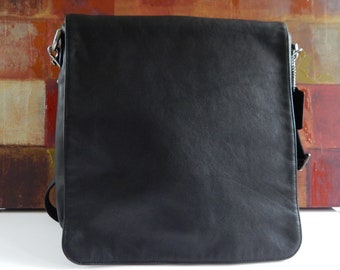 Vintage 80s Coach Black Leather Light Tote | 4065 | Made in