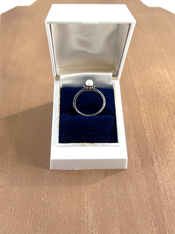 Retired Silpada Pearl Ring Sterling Silver Stacka… - image 6