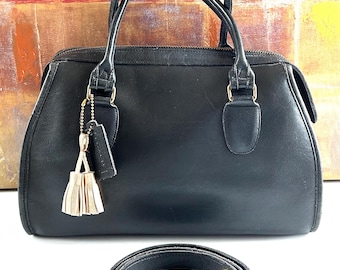 EXC Rare XL Vintage COACH Ergo Pocket Double Strap Black Shoulder