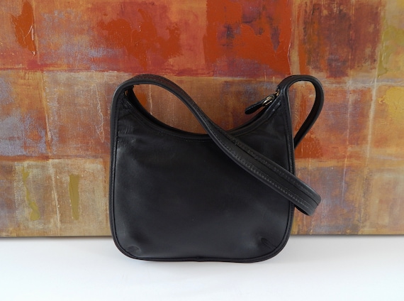 Vintage COACH Handbag Black Leather Ergo 9020 USA