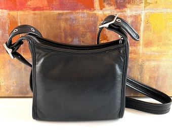 Vintage Coach Legacy Small Zip Black Leather 9997 Handbag Nickel Hardware