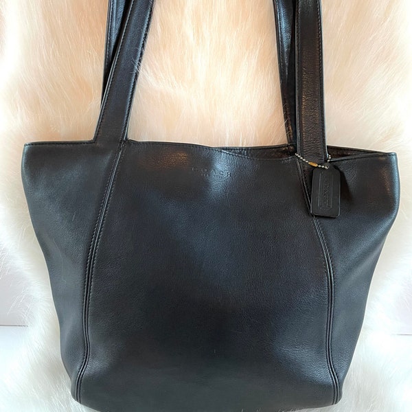 EXC Vintage Italy COACH Handbag Lexington Black Shopper Bag 4181 Nickel