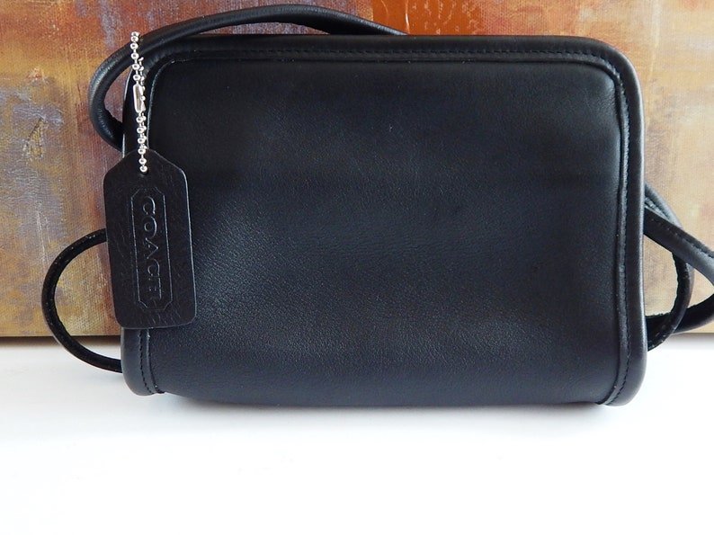 Rare Vintage COACH DISCO Swing Bag Black Leather Nickel | Etsy