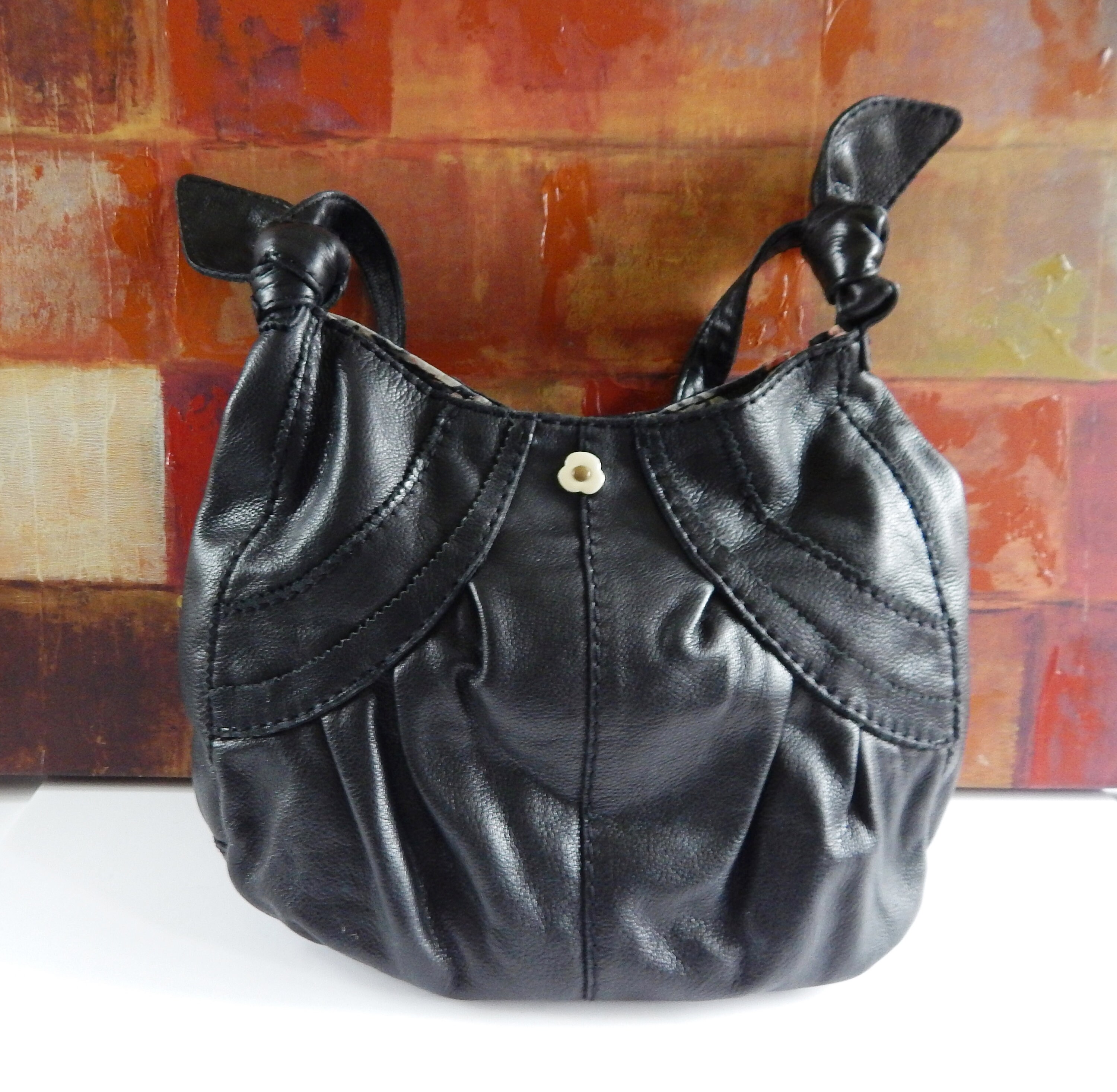 LUCKY BRAND Handbag Black Leather Shoulder Purse Etsy