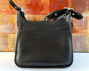 バッグ VINTAGE COACH ACCESSORY POUCH BLACK Vintage Coach Post Pouch: Black Leather Crossbody Bag, USA Made
