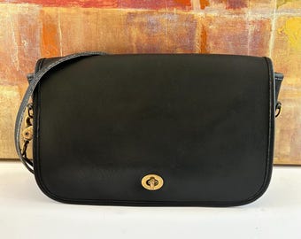 Vintage Coach Convertible Clutch 9635 Black Leather Handbag