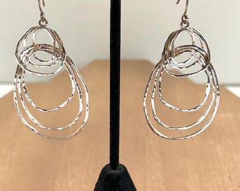 Silpada Pop the Bubbly Wire Hoop Earrings Sterling Silver
