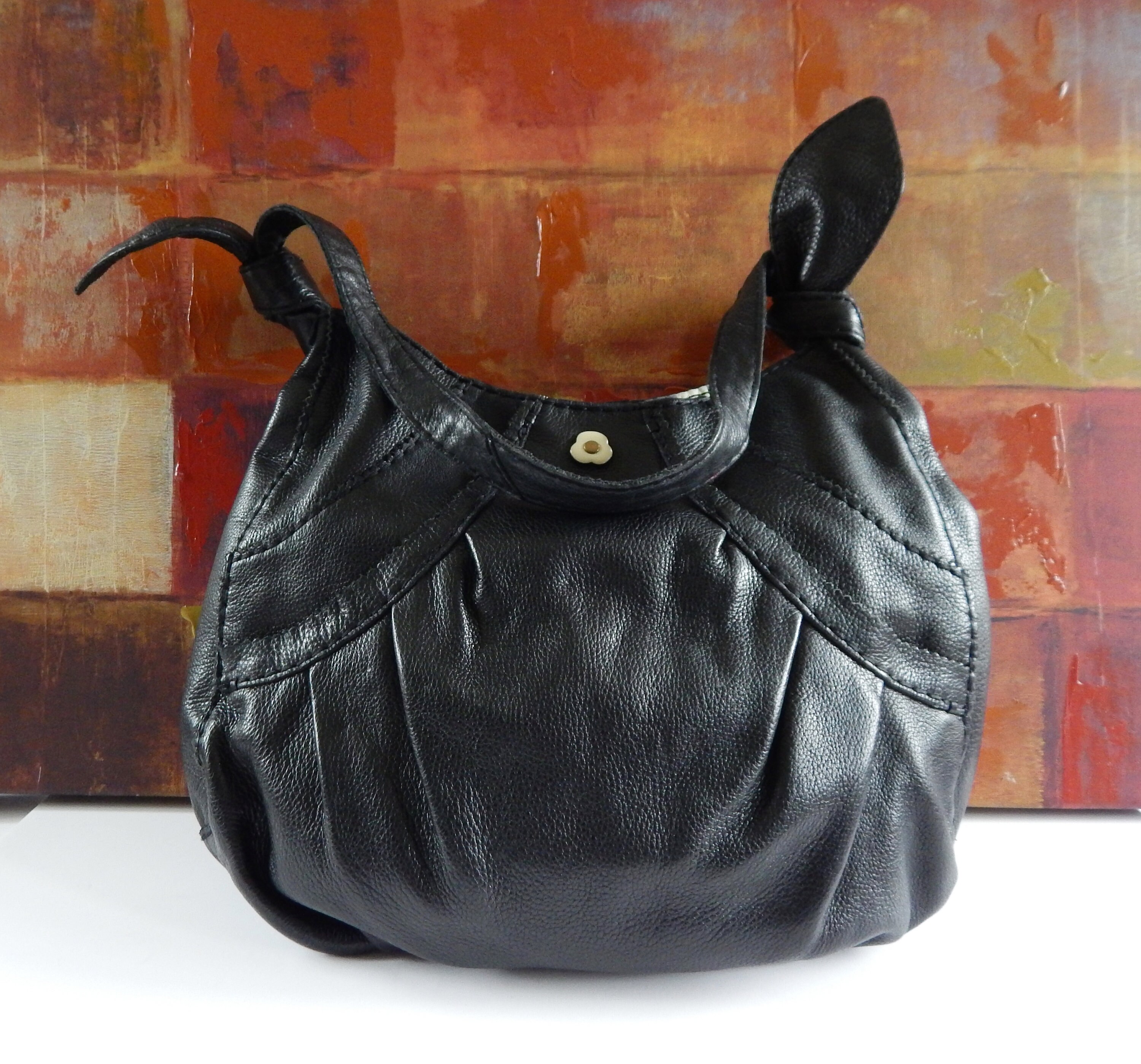 LUCKY BRAND Handbag Black Leather Shoulder Purse Etsy