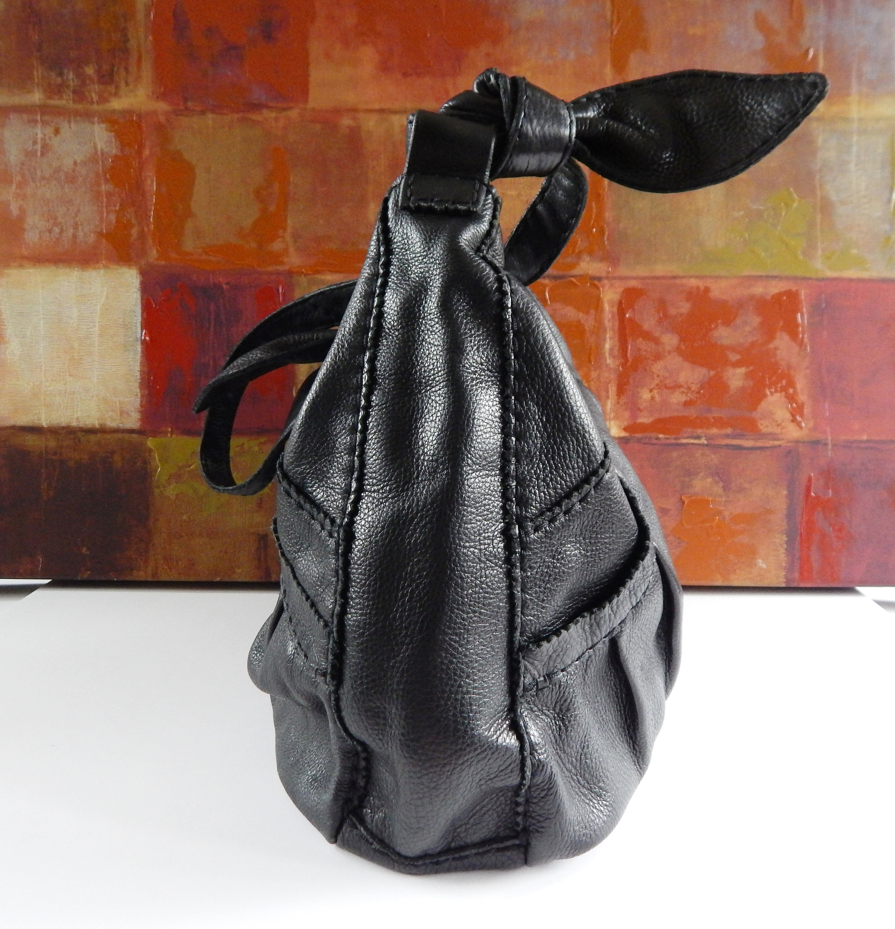 LUCKY BRAND Handbag Black Leather Shoulder Purse Etsy