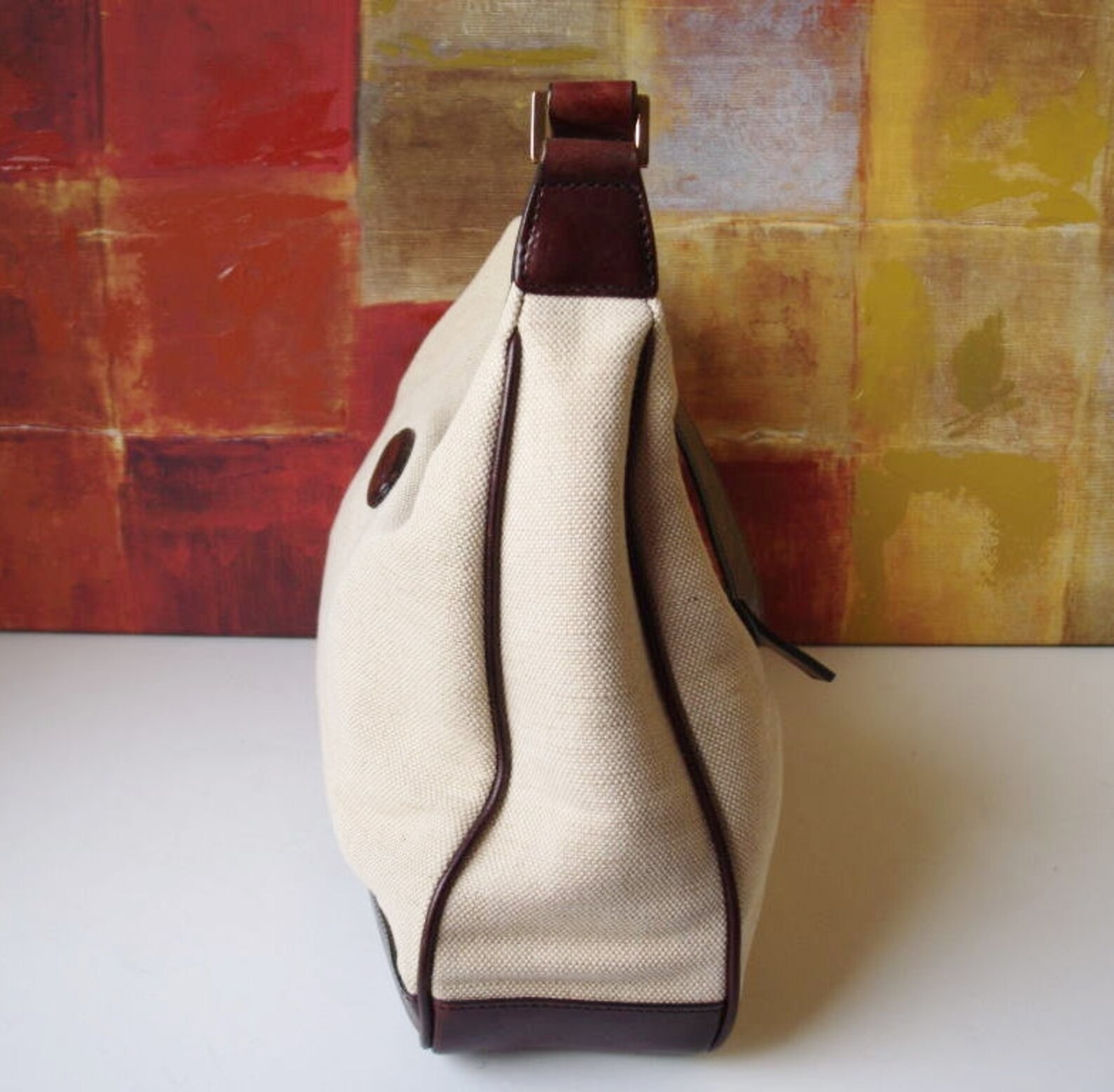 OROTON Sydney Australia Handbag Leather and Canvas Shoulder Etsy