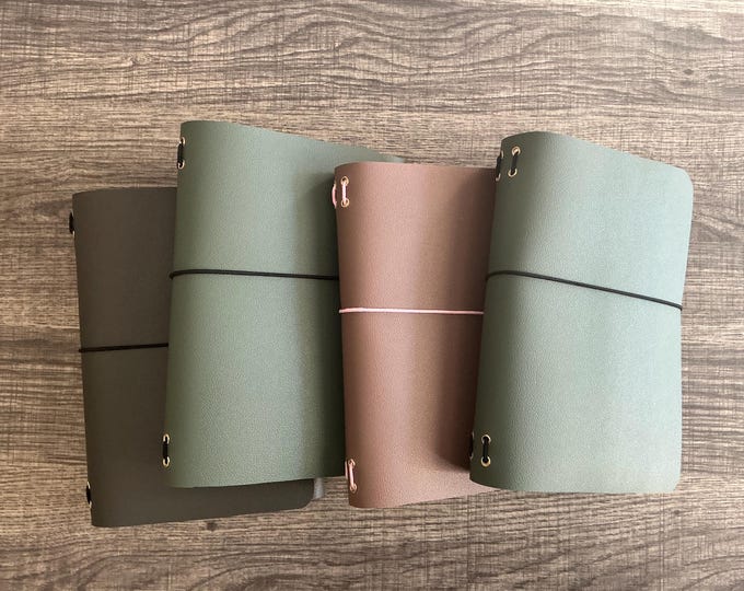 Custom Handmade Vegan Leather Journal Cover | Select Size & Cord Color