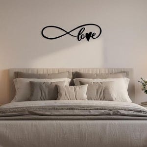Romantic Infinity Metal Sign, Heart Detail (Durable Steel Wall Art)
