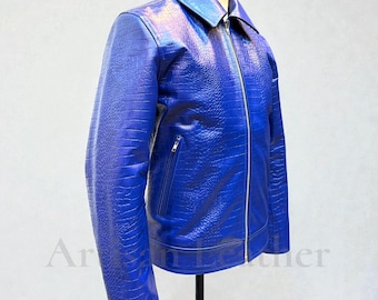 Exotic Leather Jacket, Crocodile-style Finish - Etsy