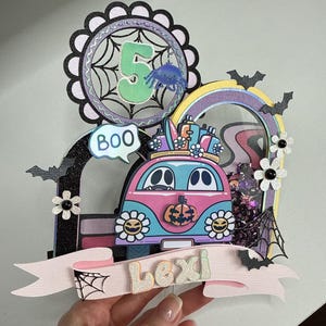 Personalized Halloween Cake Topper: Custom Name, Boo Birthday Party Decor