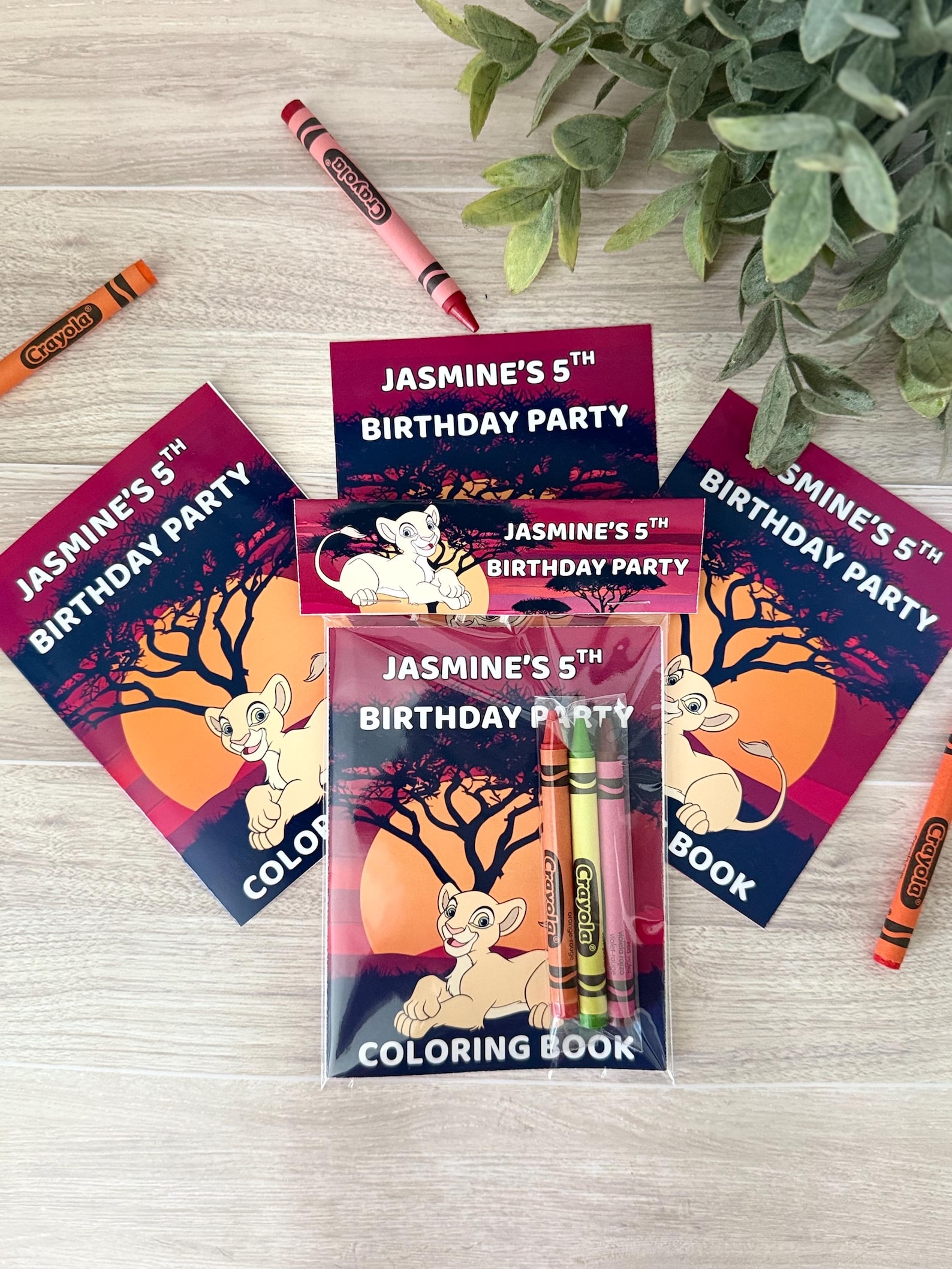 Custom Mini Coloring Book Party Favors With Crayons, Personalized Kids