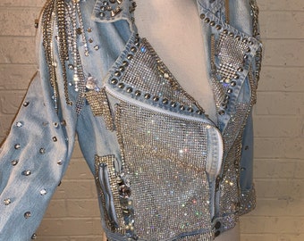 womens jean jacket with bling