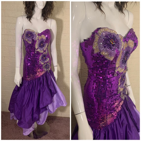 Beautiful Vintage Purple Mermaid Dress