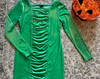 Beautiful Girls Green Velvet Dress