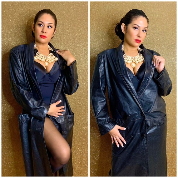 Black Vintage Genuine Leather Coat
