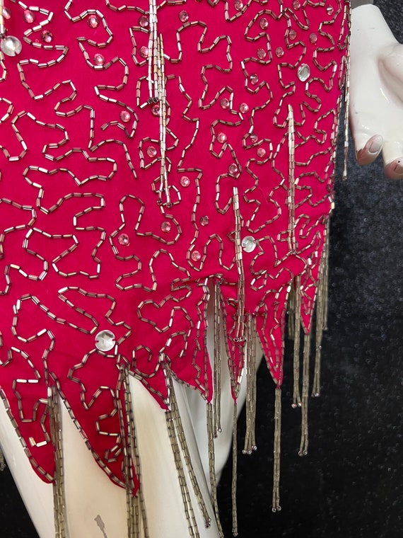 Hot Pink Vintage Cache Beaded Gown CHRISTMAS SALE - image 2