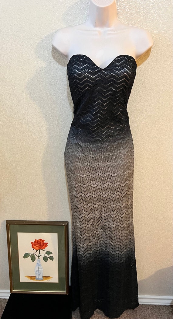 Gorgeous Black Ombré Vintage Knit Dress