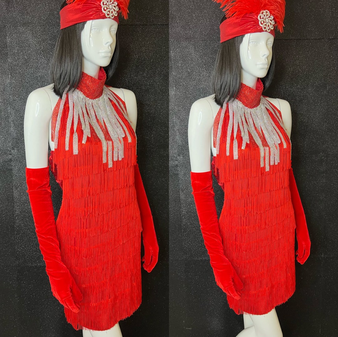 Sexy Ruby Red Fringe Flapper Costume Sale - Etsy