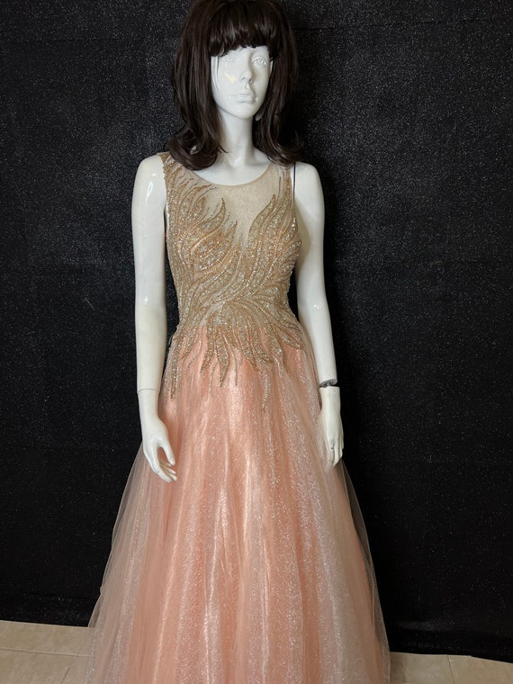 Beautiful Pink Rose Gold Evening Gown - image 7