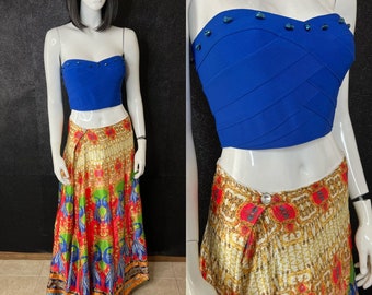 Two Piece Peacock Indian Inspired Outfit