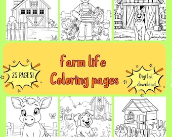Printable Farm Life Coloring Pages | 25 Cute Farm Animal & Tractor Coloring Sheets for Kids