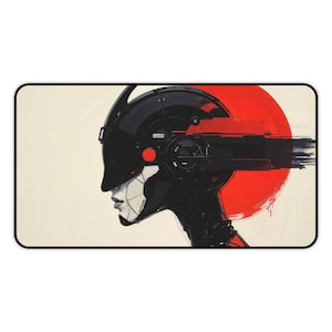 Anime Themed Desk Mat, Mouse Pad, Anime, Scifi, Futuristic, Girl, Robot