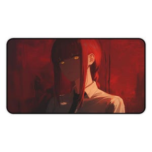 Tappetino da scrivania Anime Chainsaw Man Makima, tappetino per mouse da gioco,