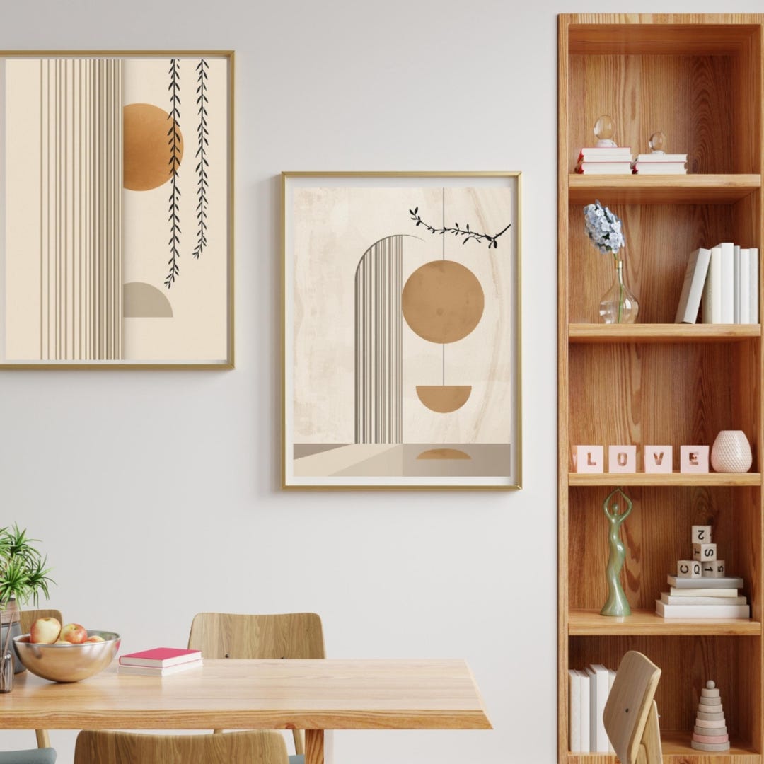 Neutral Modern Abstract Printable Wall Art Bundle – Minimalist Digital ...
