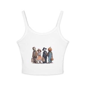 Halloween Horror Movie Tank Top, Spooky Costume, Women&#39;s Spaghetti Strap, Fun Autumn Apparel, Horror Fan Gift, Movie Night Top, Crazy [...]